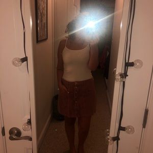Pink button down skirt